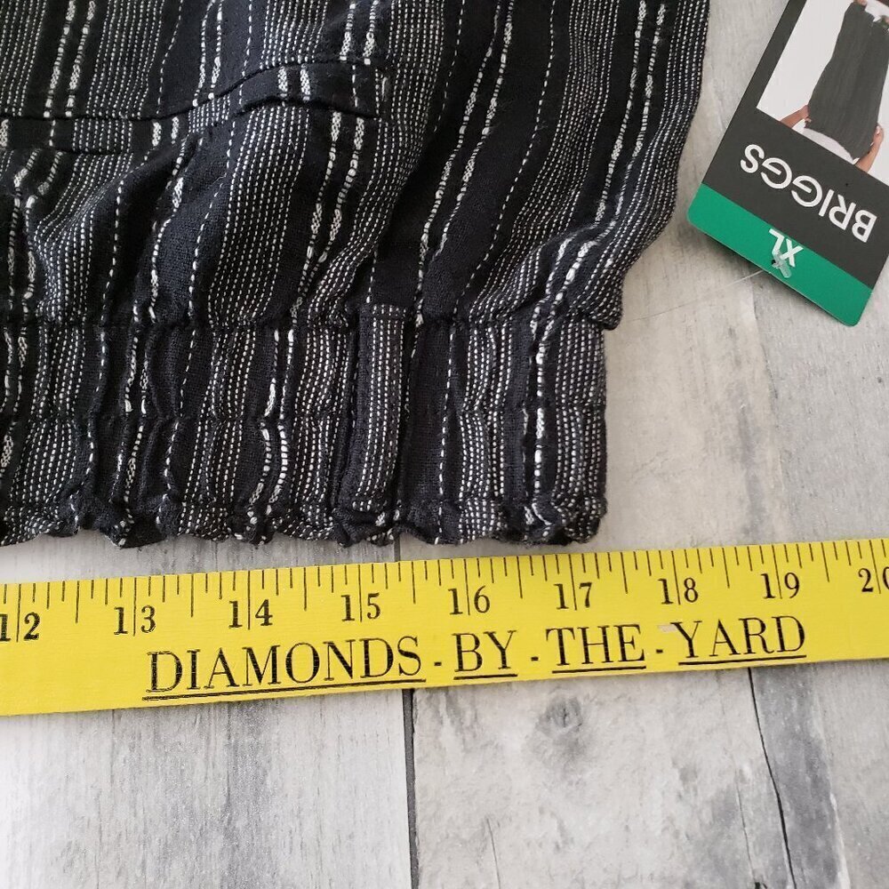 NWT - Briggs Ladies Linen Blend Black and White Pants Black Stripes - Size XL - Picture 8 of 11